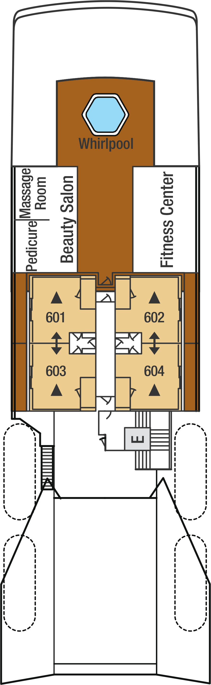 Dek 6 deck plan for Silver Galapagos