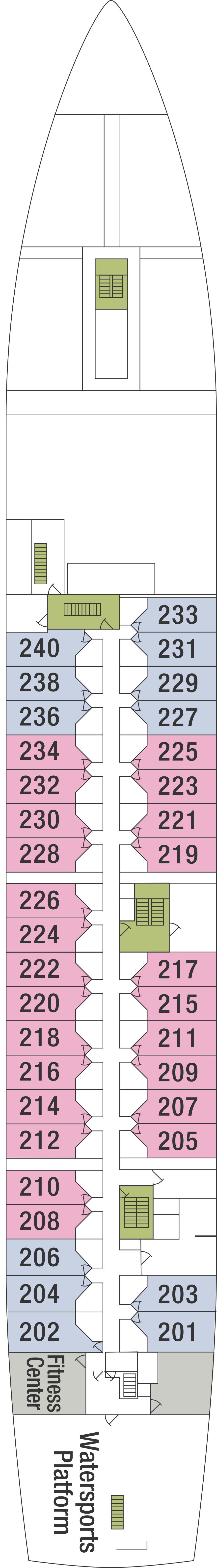 Deck 2 deck plan for Wind Star 