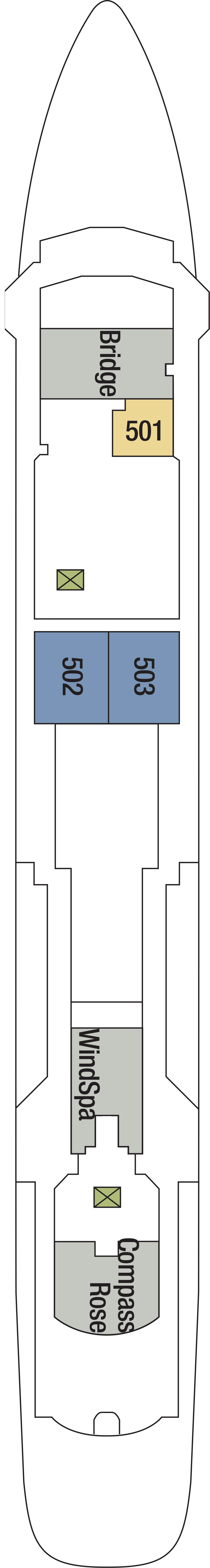 Bridge Deck (Deck 5) deck plan for Wind Surf