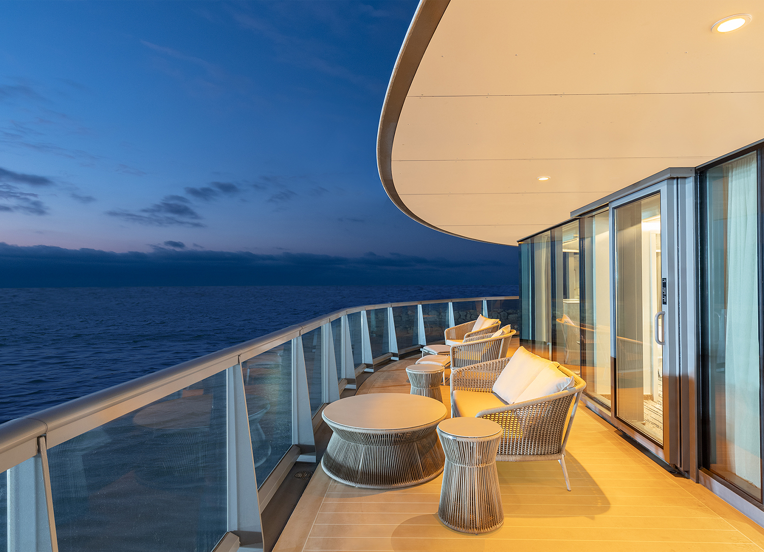 Owner's Suite balcony aboard <em>Silver Origin</em>