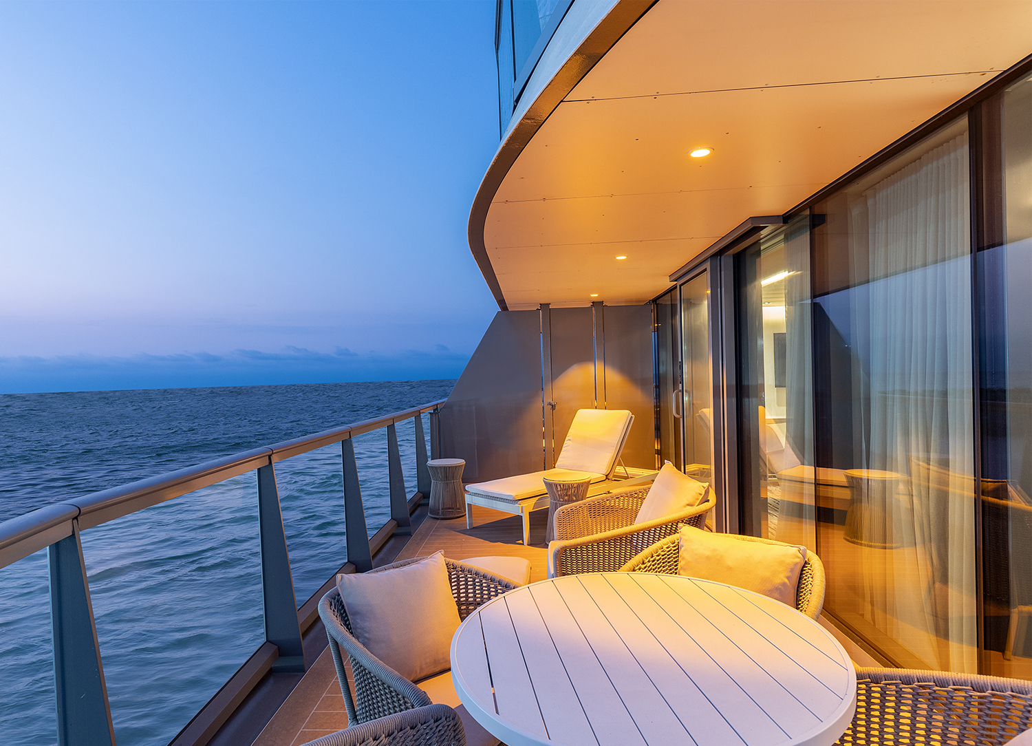 Royal Suite balcony aboard <em>Silver Origin</em>