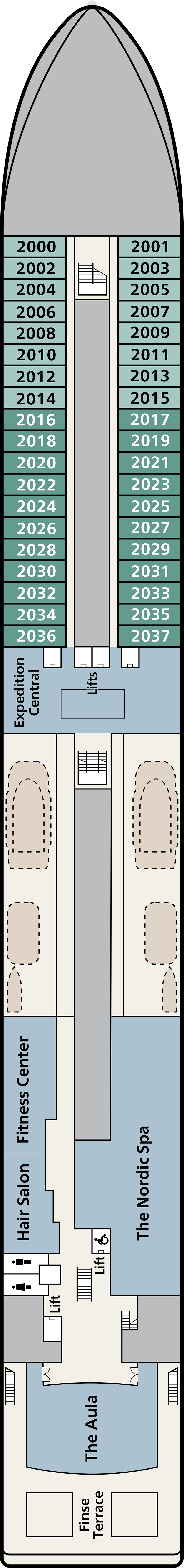 Deck 2 deck plan for Viking Octantis