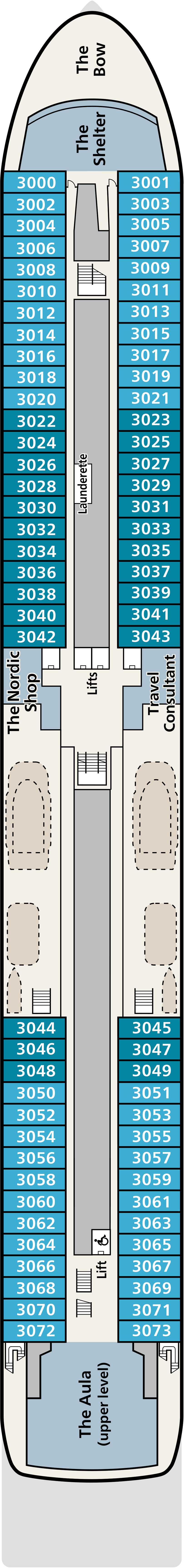 Deck 3 deck plan for Viking Octantis