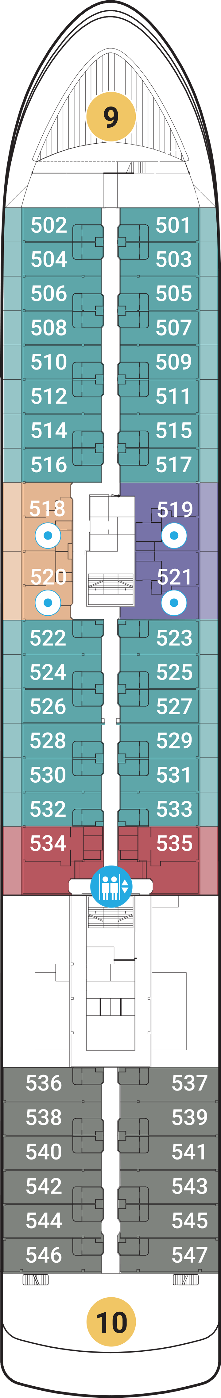 Deck 5 deck plan for World Navigator