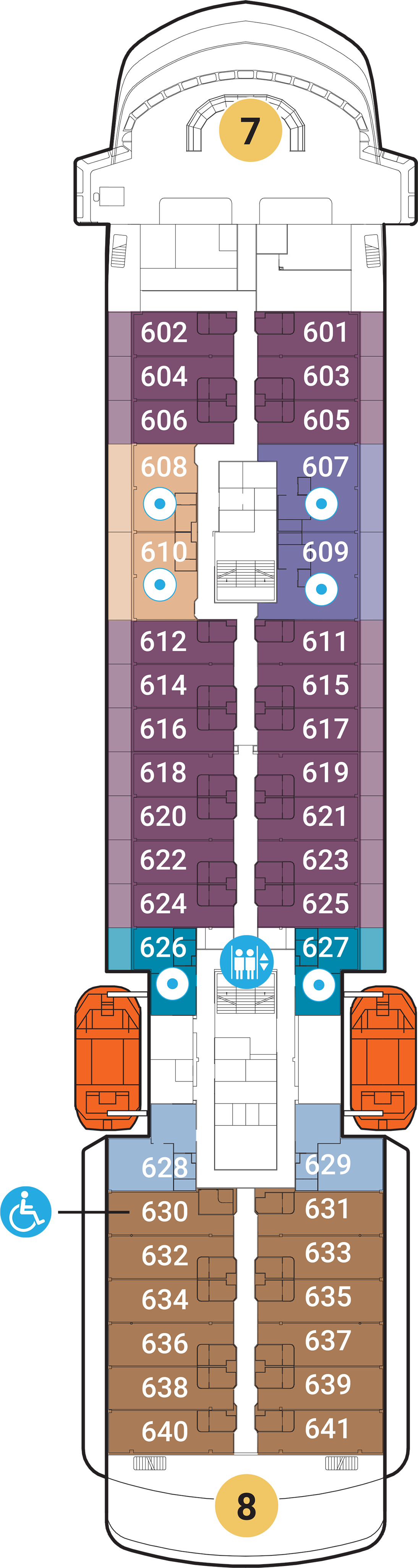 Deck 6 deck plan for World Navigator