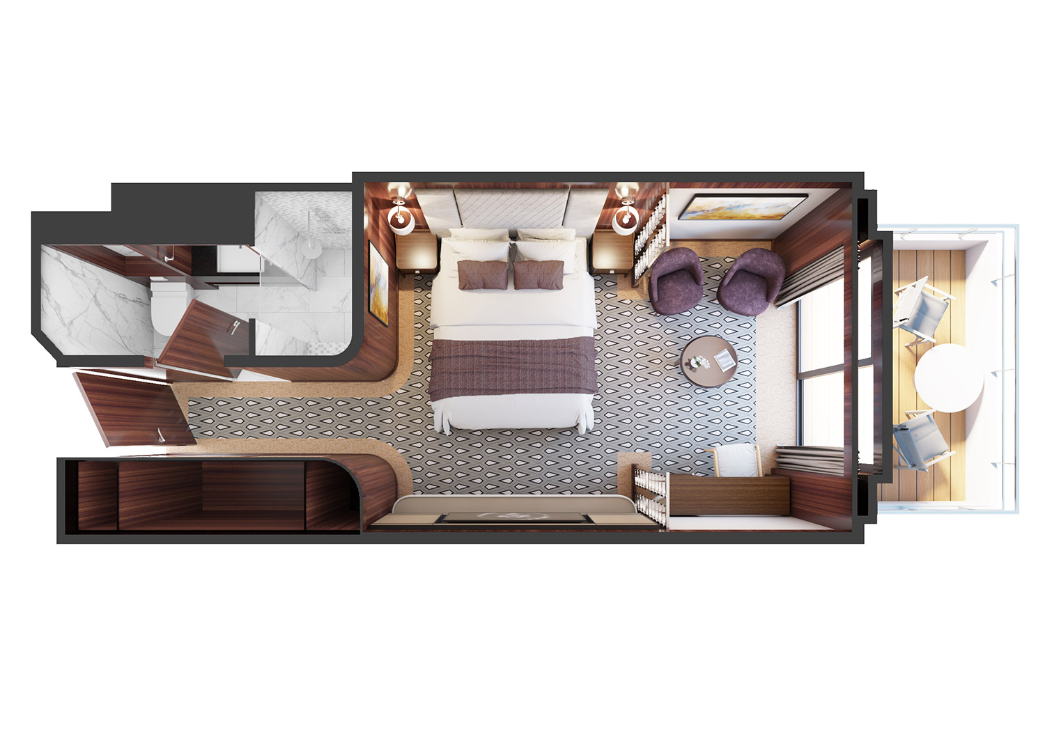 Veranda Stateroom - Schematic