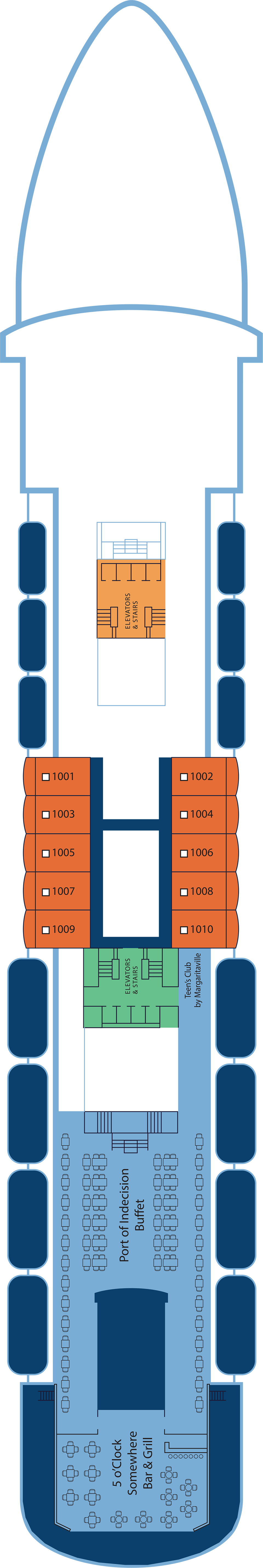 5 o'Clock Somewhere Bar & Grill (Deck 10) deck plan for Margaritaville Paradise