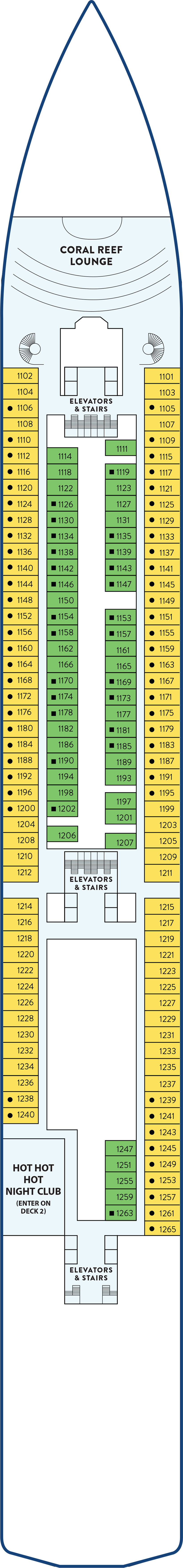 Coral Reef (Deck 1) deck plan for Margaritaville Islander