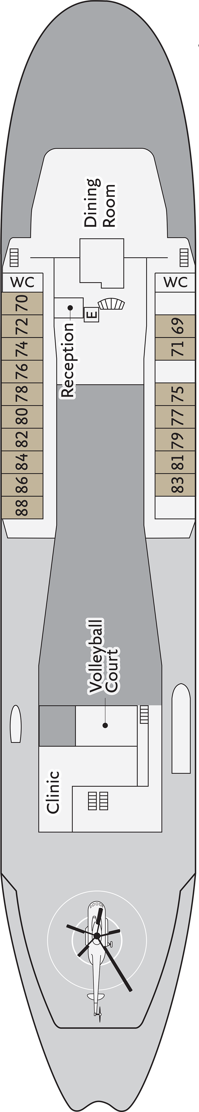 Bow Deck deck plan for 50 Years of Victory