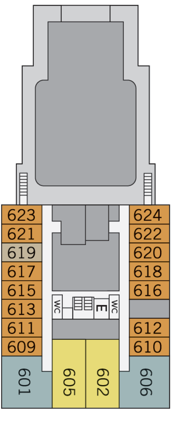Deck 6 deck plan for Kapitan Khlebnikov