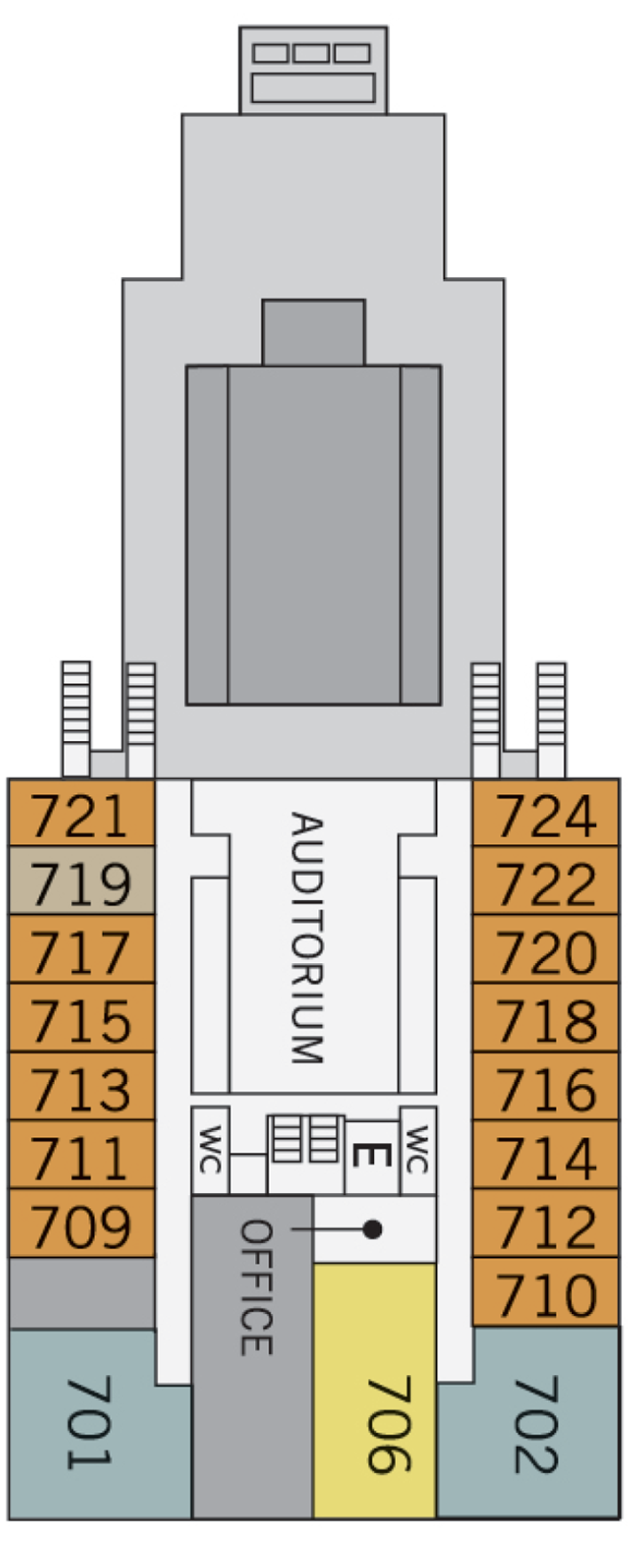 Deck 7 deck plan for Kapitan Khlebnikov