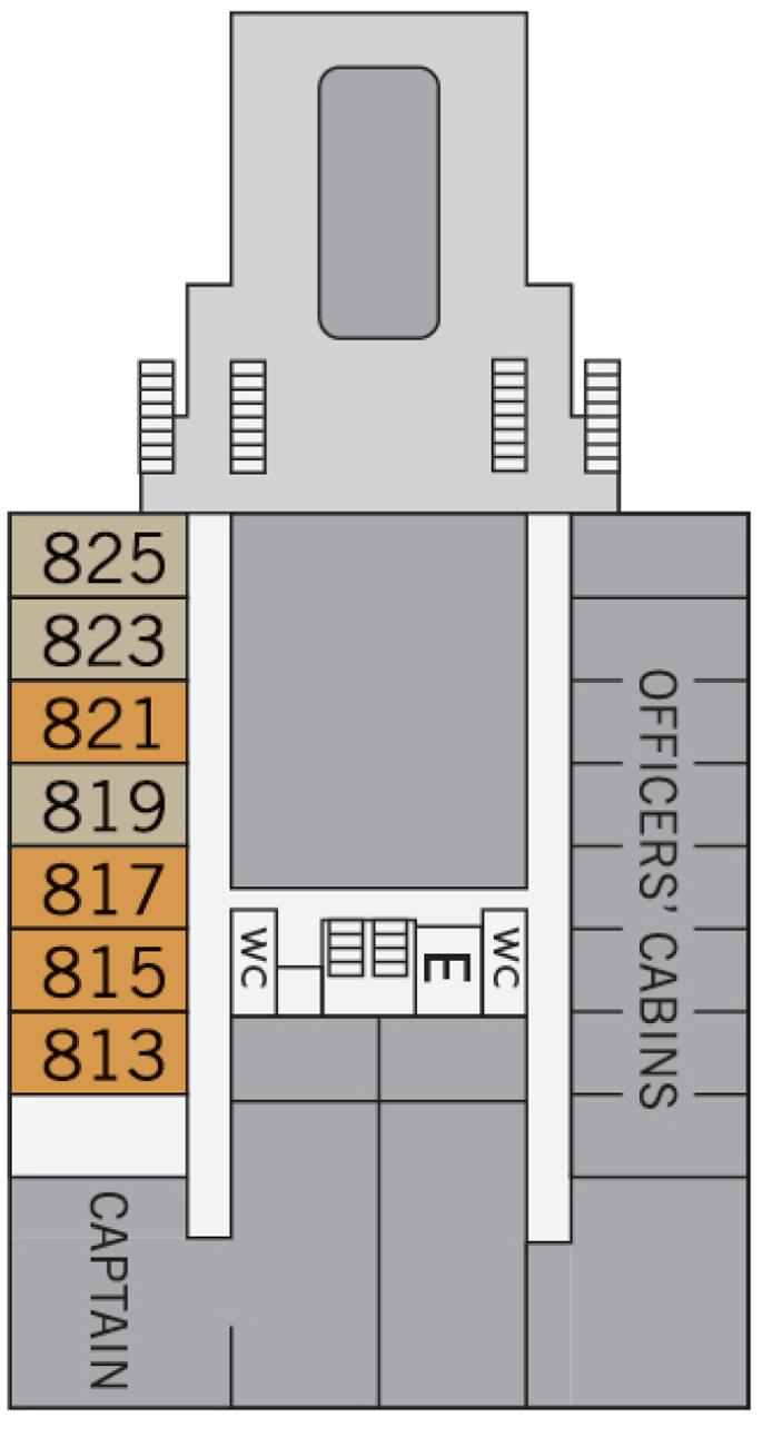 Deck 8 deck plan for Kapitan Khlebnikov