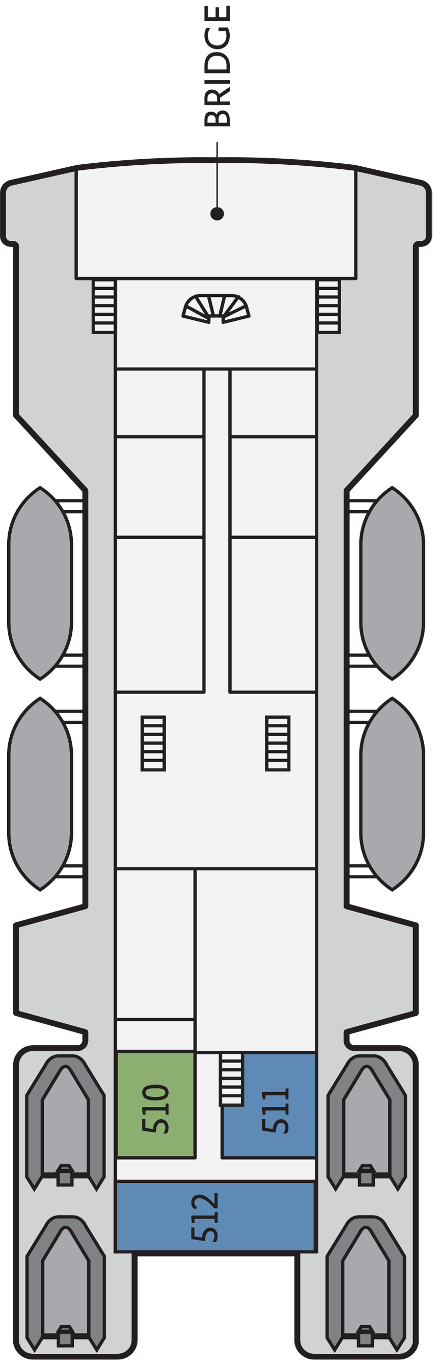 Bridge Deck (Deck 5) deck plan for Ocean Adventurer