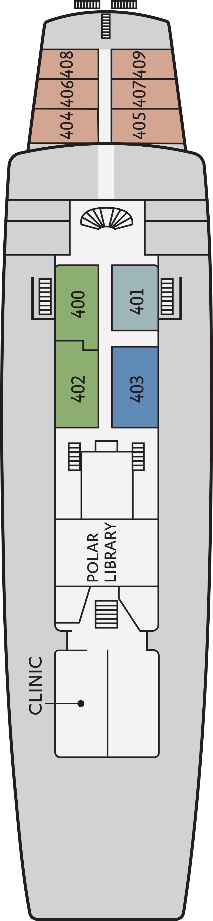 Captain's Deck (Deck 4) deck plan for Ocean Adventurer
