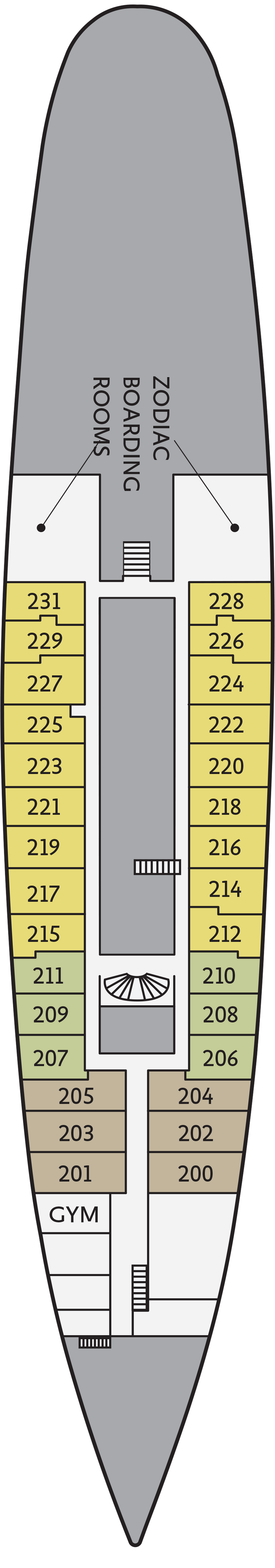 Main Deck (Deck 2) deck plan for Ocean Adventurer