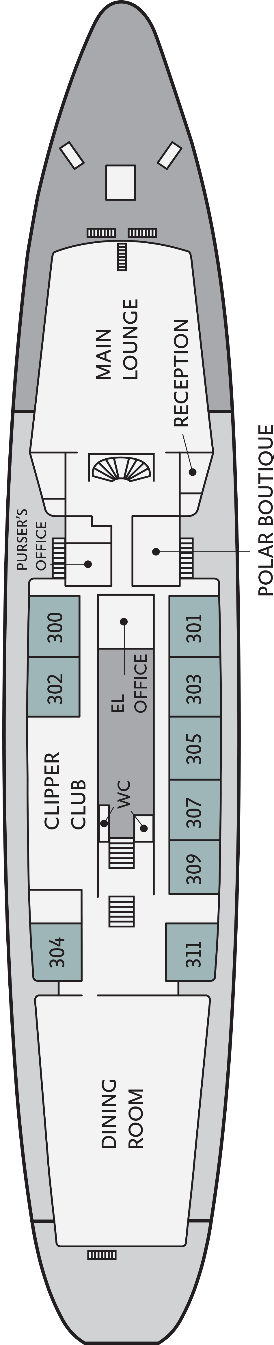 Upper Deck (Deck 3) deck plan for Ocean Adventurer