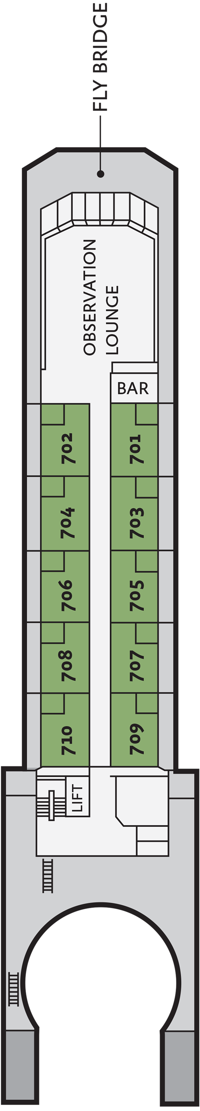 Observation Deck (Deck 5) deck plan for Ocean Diamond