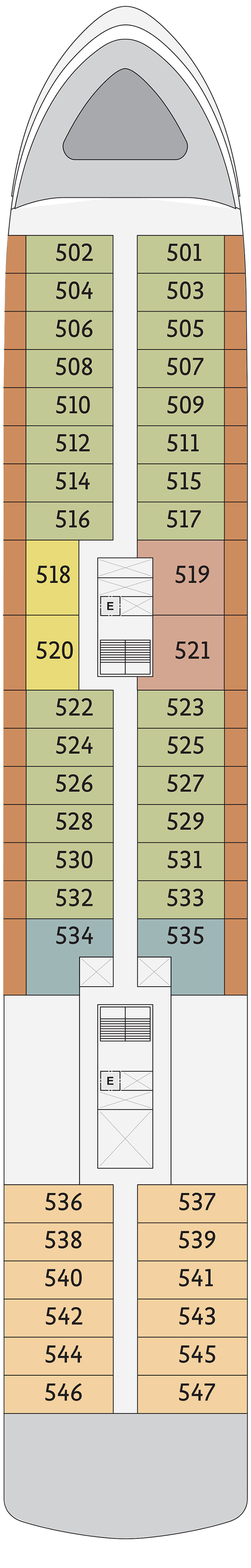 Deck 5 deck plan for World Explorer