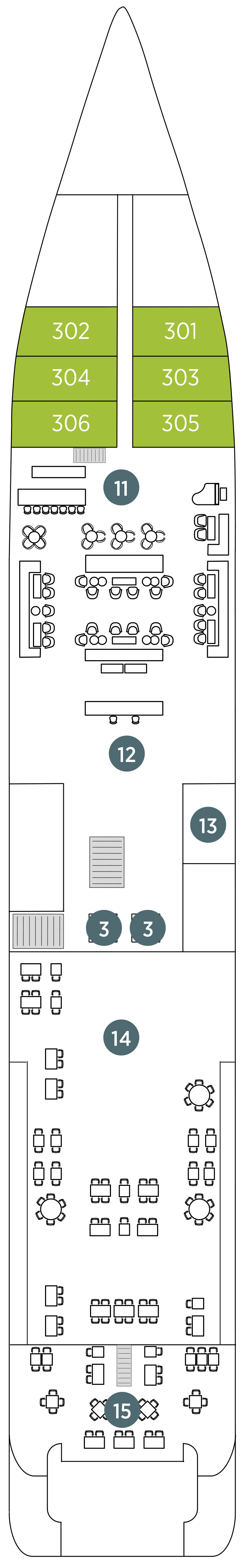 Emerald Deck (Deck 3) deck plan for Emerald Azzurra