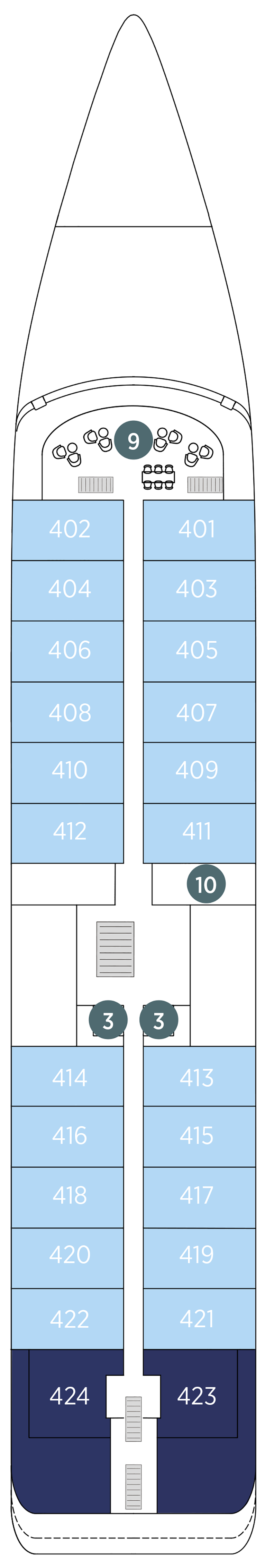 Observation Deck (Deck 4) deck plan for Emerald Azzurra