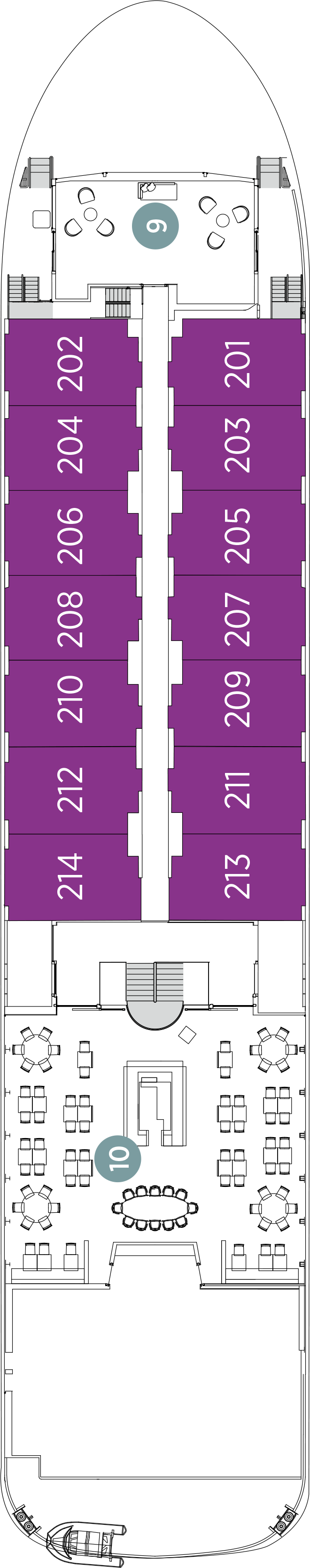 Vista Deck (Deck 2) deck plan for Emerald Harmony