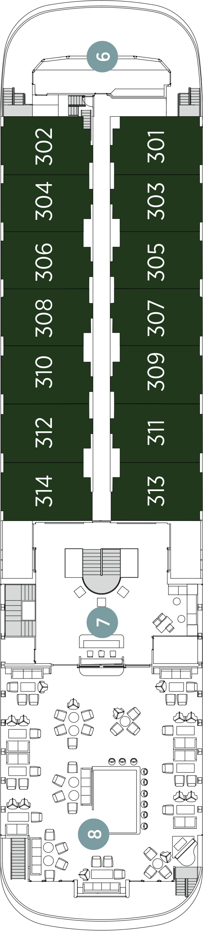 Horizon Deck (Deck 3) deck plan for Emerald Harmony