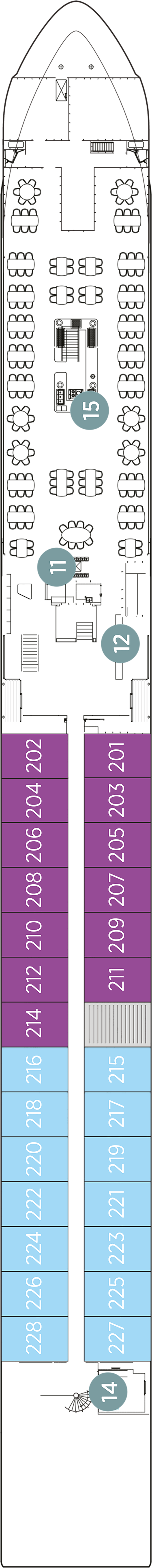 Vista Deck (Deck 2) deck plan for Emerald Liberte