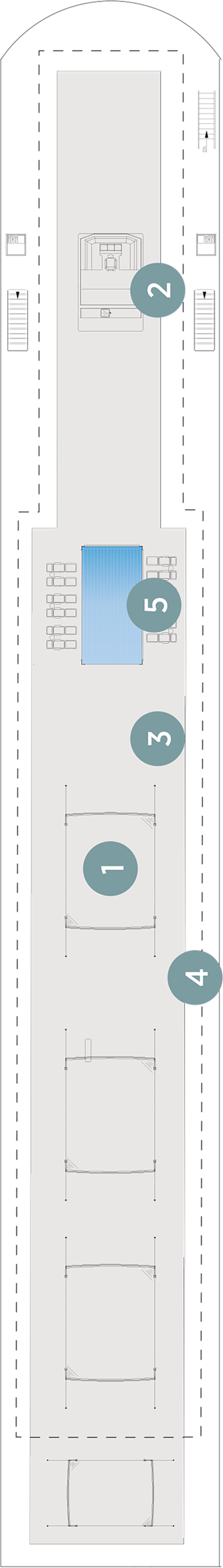 Sun Deck (Deck 4) deck plan for Emerald Radiance