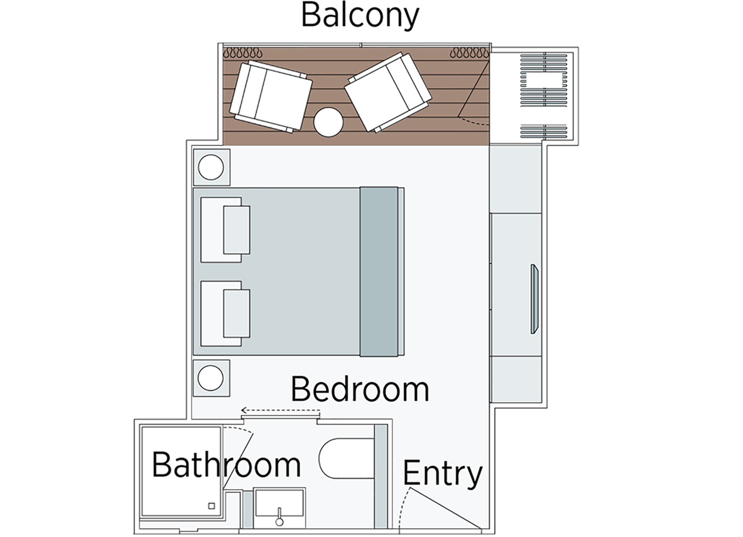 Emerald Panorama Balcony Suite - Room Schematic