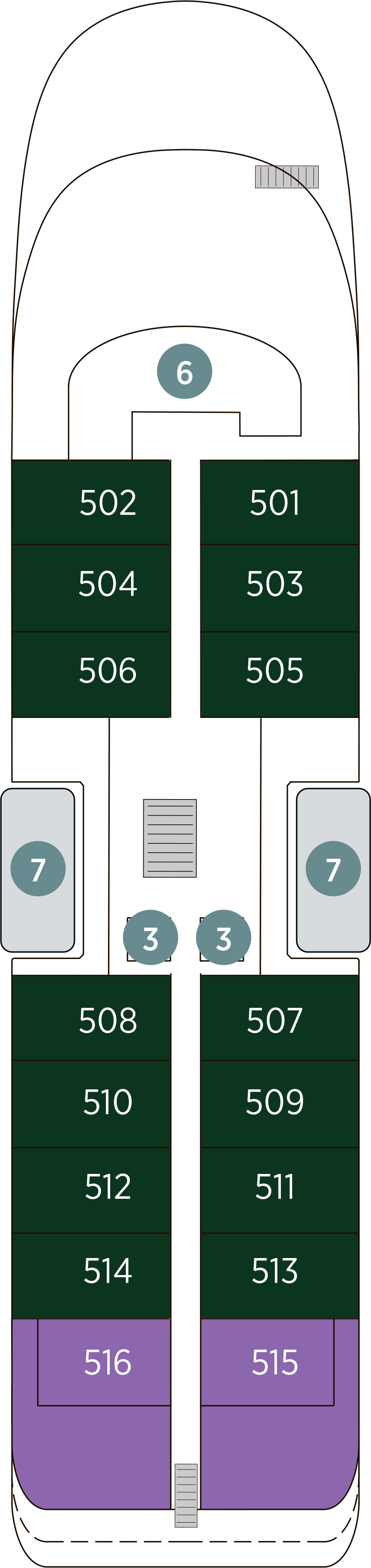 Panorama Deck (Deck 5) deck plan for Emerald Sakara
