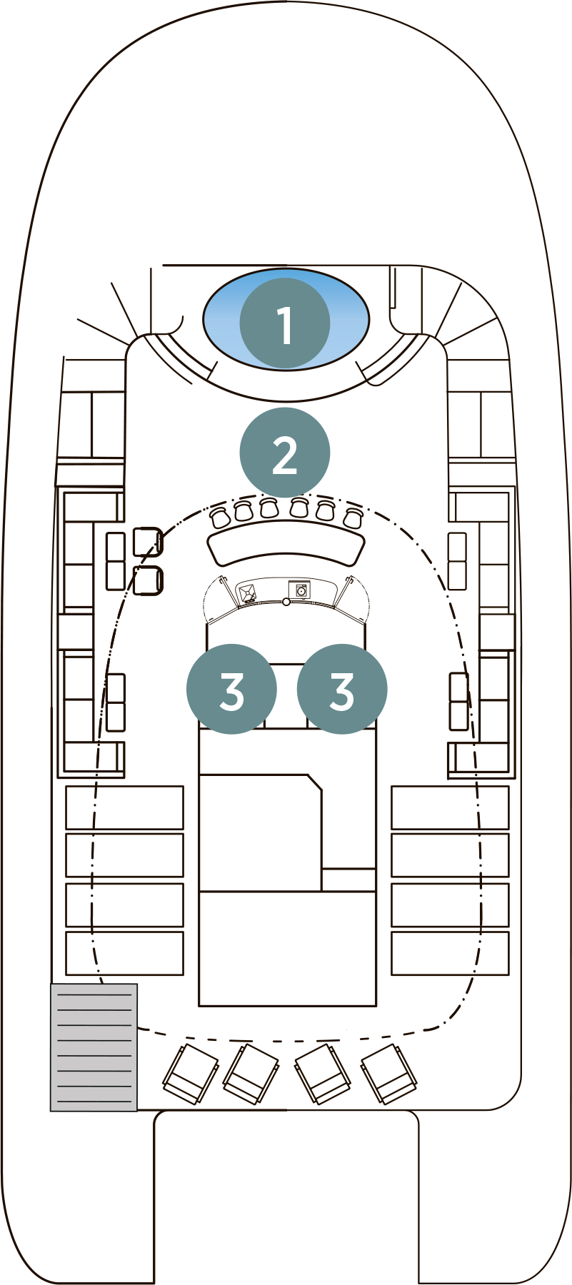 Sky Deck (Deck 7) deck plan for Emerald Sakara