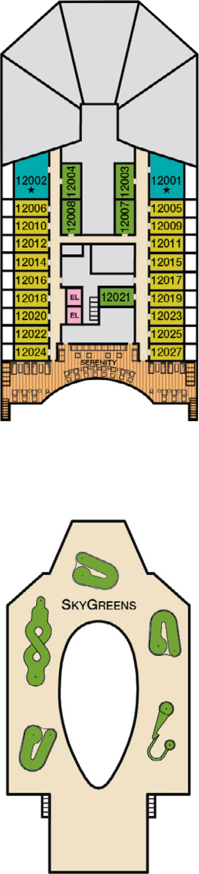 Deck 12 deck plan for Carnival Sunshine