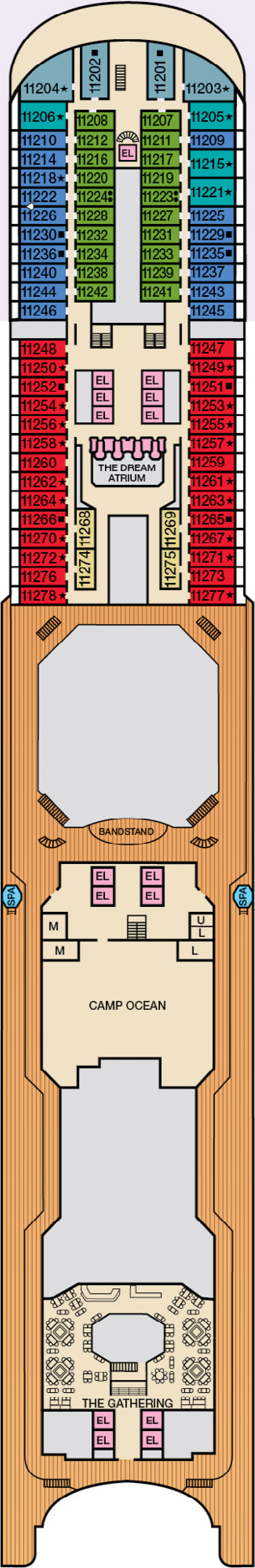Panorama (Deck 11) deck plan for Carnival Dream