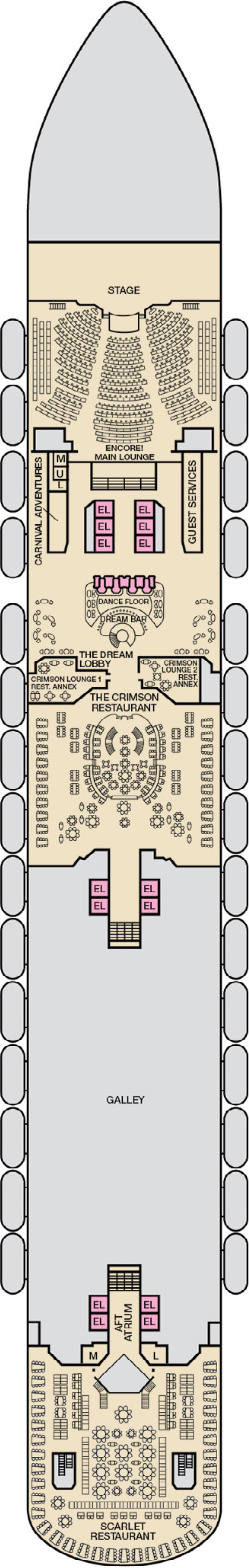 Lobby (Deck 3) deck plan for Carnival Dream