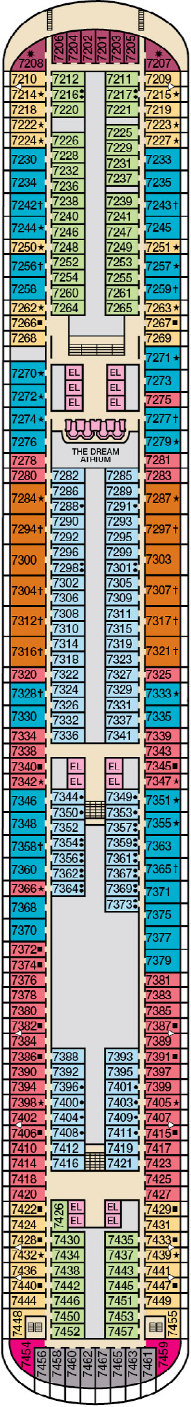 Empress (Deck 7) deck plan for Carnival Dream
