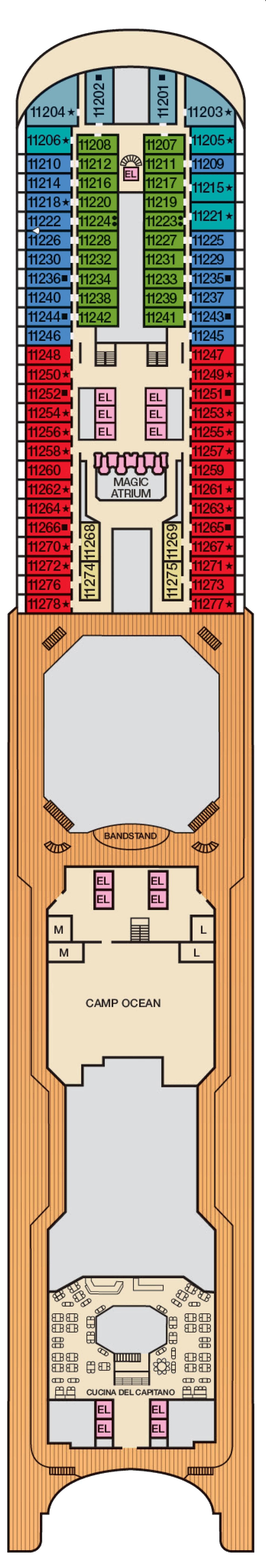 Deck 11 deck plan for Carnival Magic