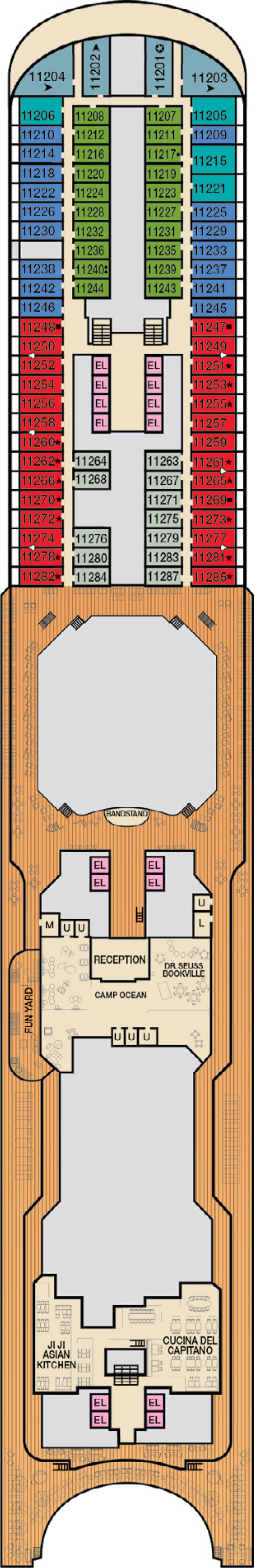 Deck 11 deck plan for Carnival Vista