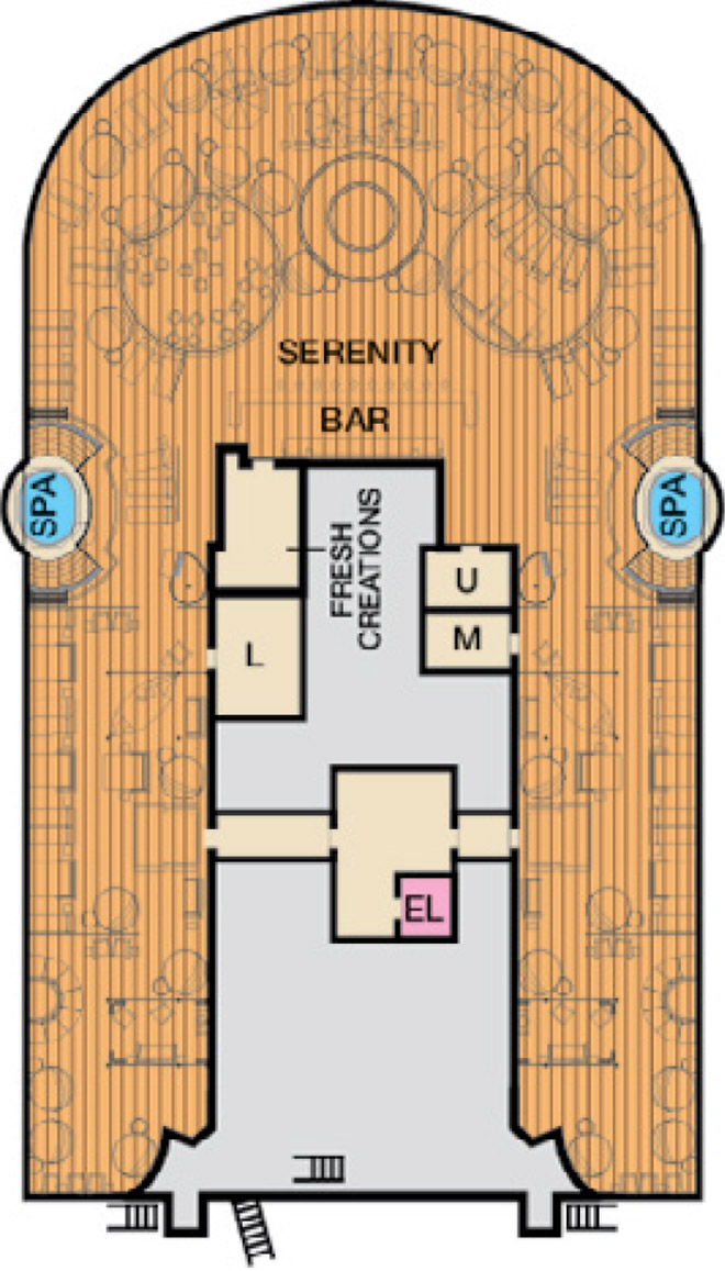 Serenity (Deck 15) deck plan for Carnival Vista