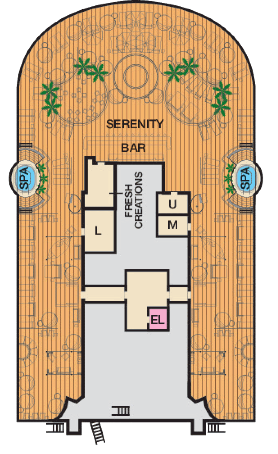 Serenity (Deck 15) deck plan for Carnival Panorama