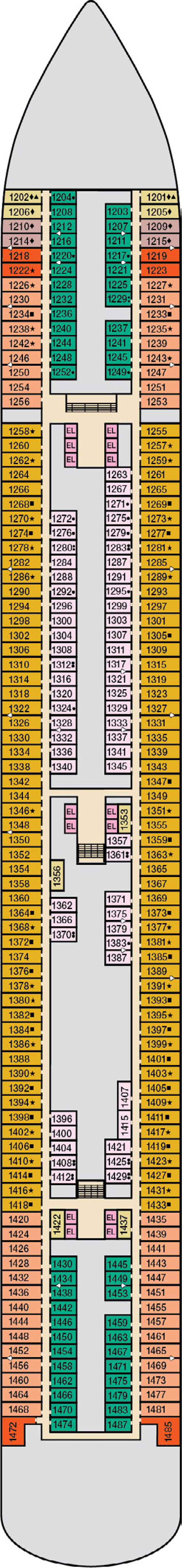 Deck 1 deck plan for Carnival Horizon