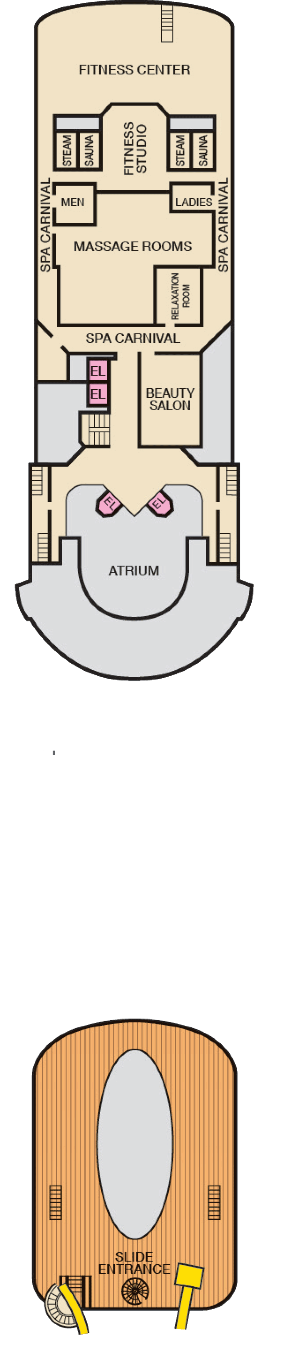 Sports (Deck 12) deck plan for Carnival Sensation