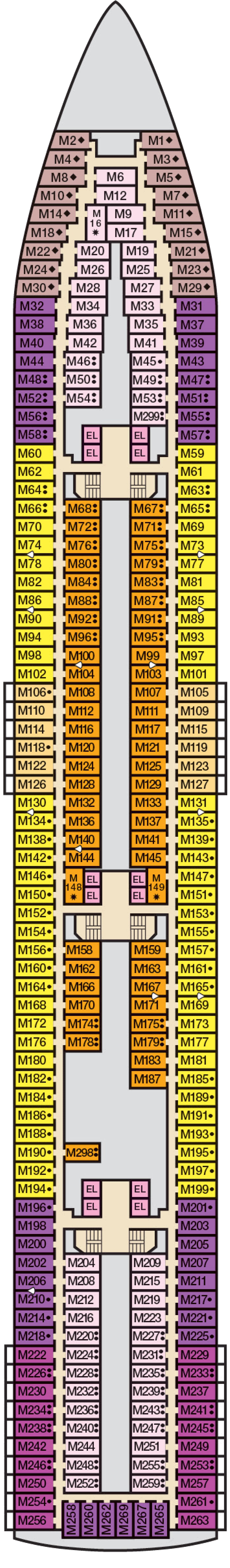 Main (Deck 5) deck plan for Carnival Elation