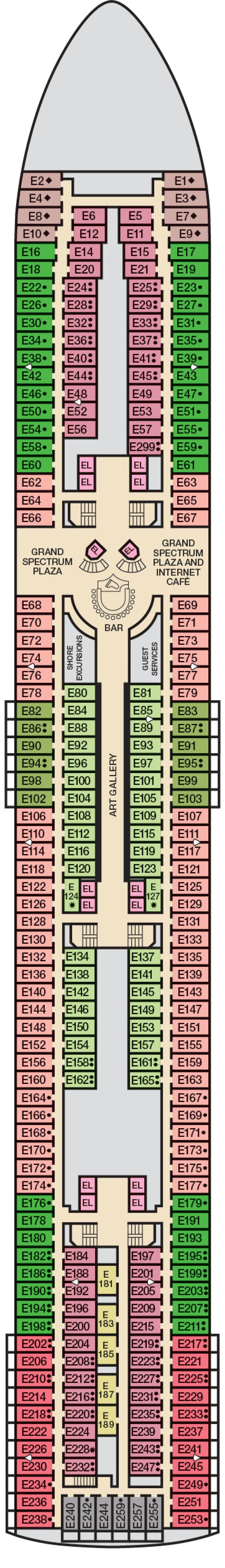 Empress (Deck 7) deck plan for Carnival Ecstasy