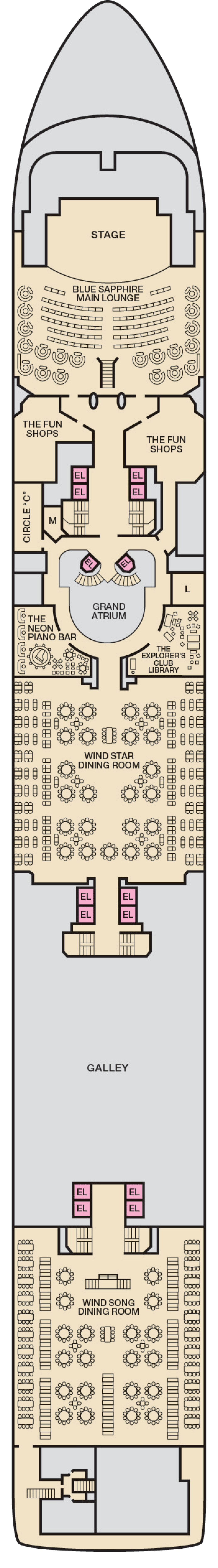 Atlantic (Deck 8) deck plan for Carnival Ecstasy