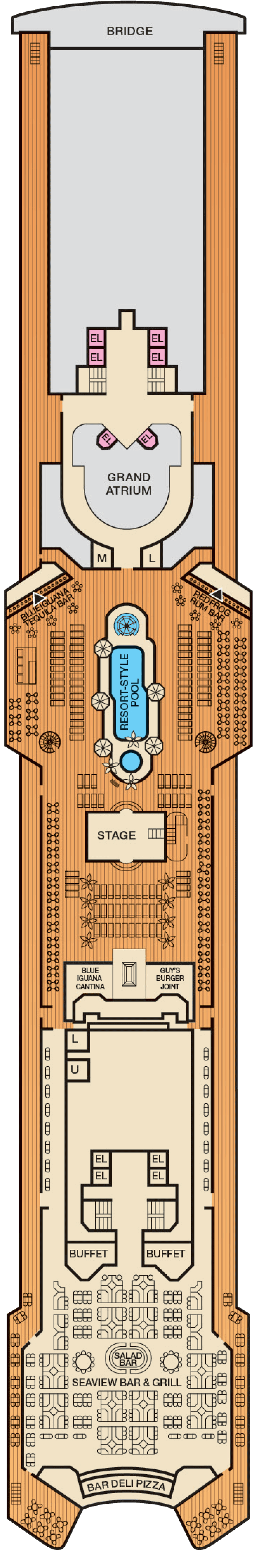 Lido (Deck 10) deck plan for Carnival Sensation