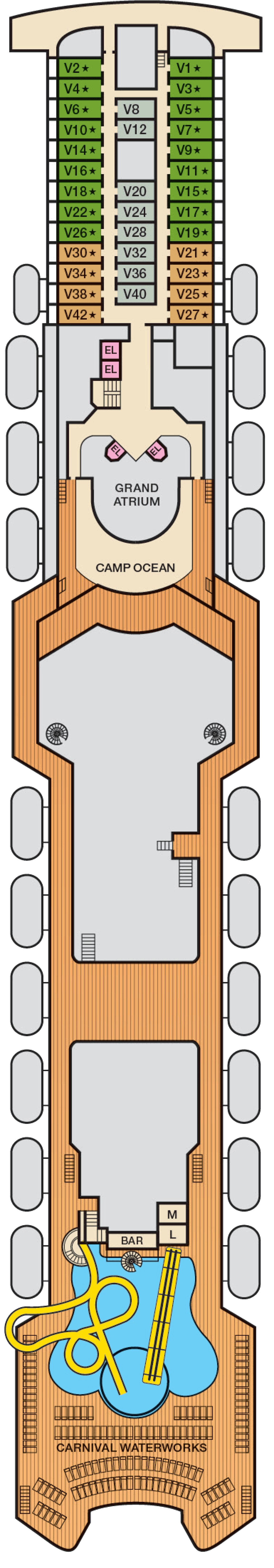 Verandah (Deck 11) deck plan for Carnival Sensation
