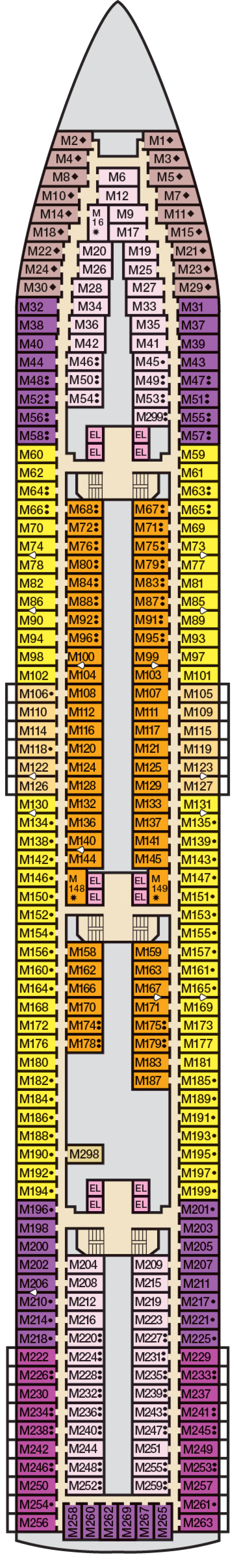 Main (Deck 5) deck plan for Carnival Sensation