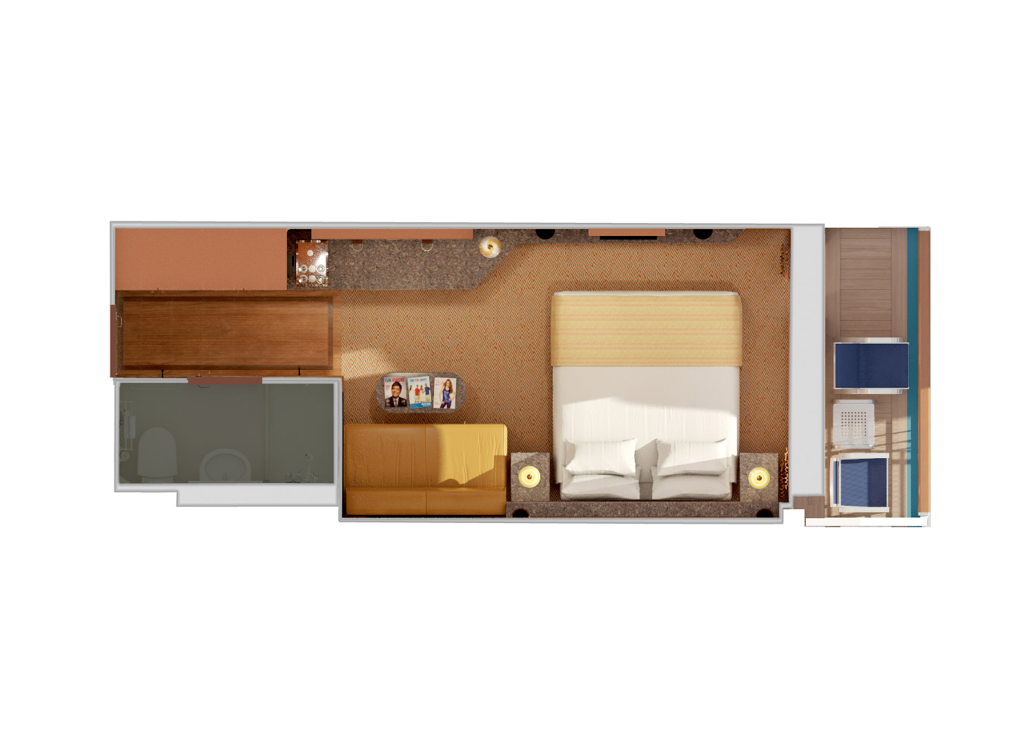 Junior Suite (Obstructed View) stateroom on Carnival Sensation