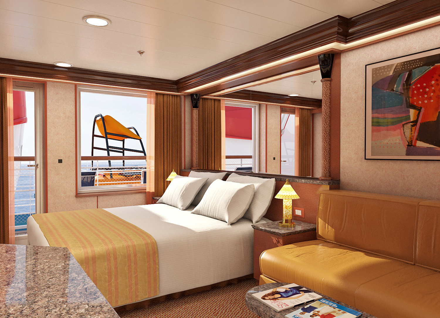 Junior Suite (Obstructed View) stateroom on Carnival Sensation