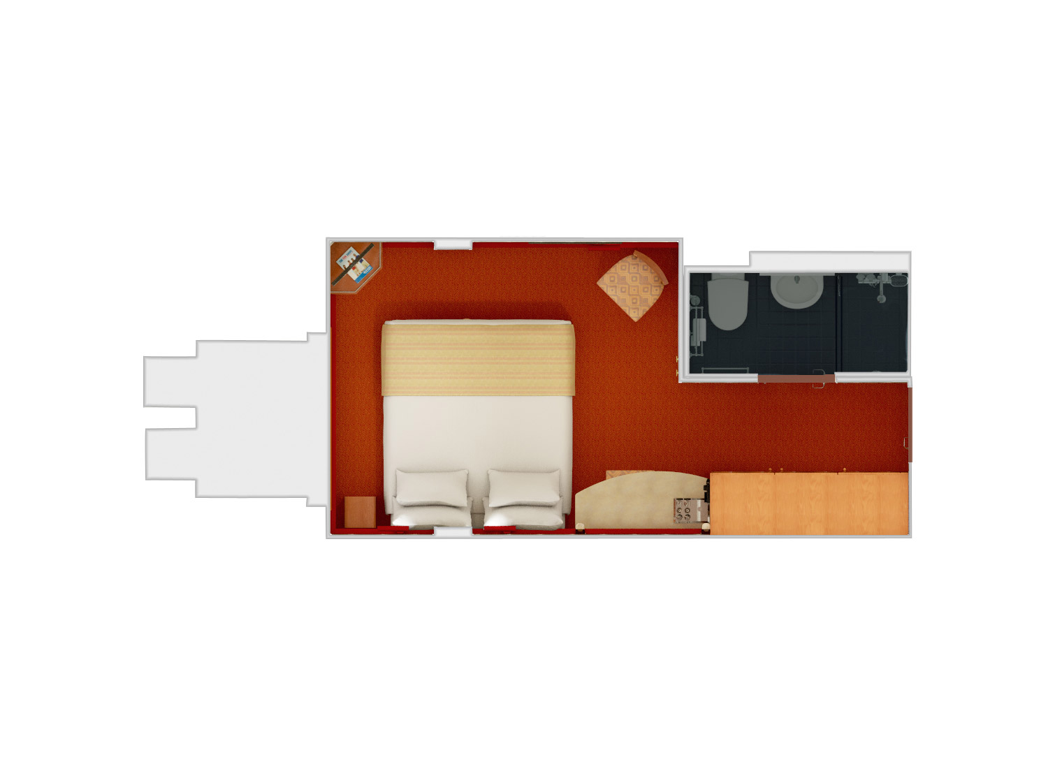 Interior with Porthole stateroom on Carnival Sensation